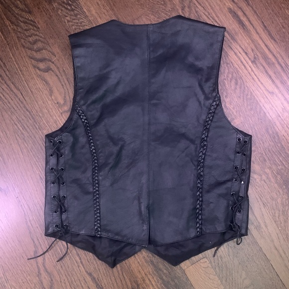 Vintage Biker Leather Vest - Picture 5 of 7
